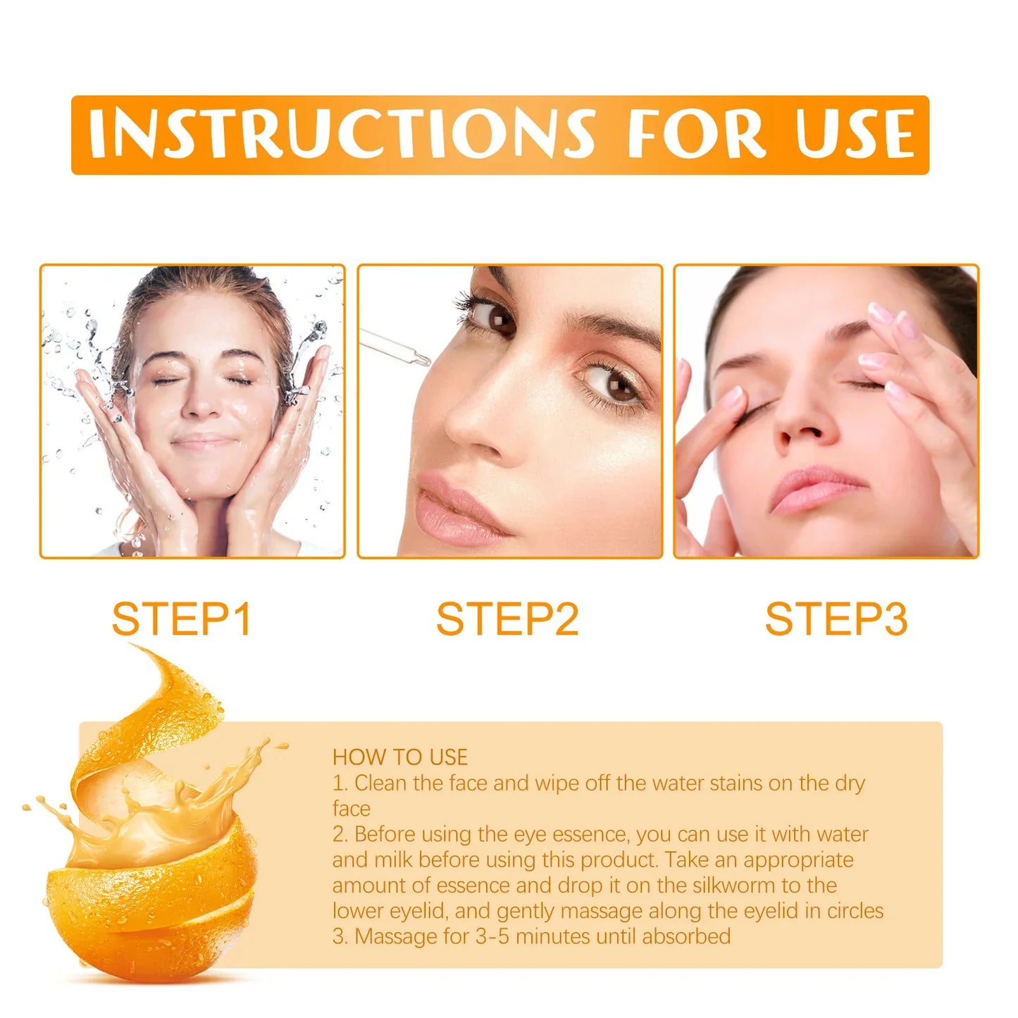 Vitamin C Remove Dark Circles Eye Serum Anti-Wrinkle Fade Fine Line Anti Eye Bag Puffiness Essence Anti-Aging Lift Firm Eye Care