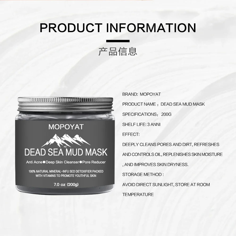 Dead Sea Mud Mask for Face Body Natural Skin Care Best Facial Cleansing Clay Blackhead Whitehead Acne Pores