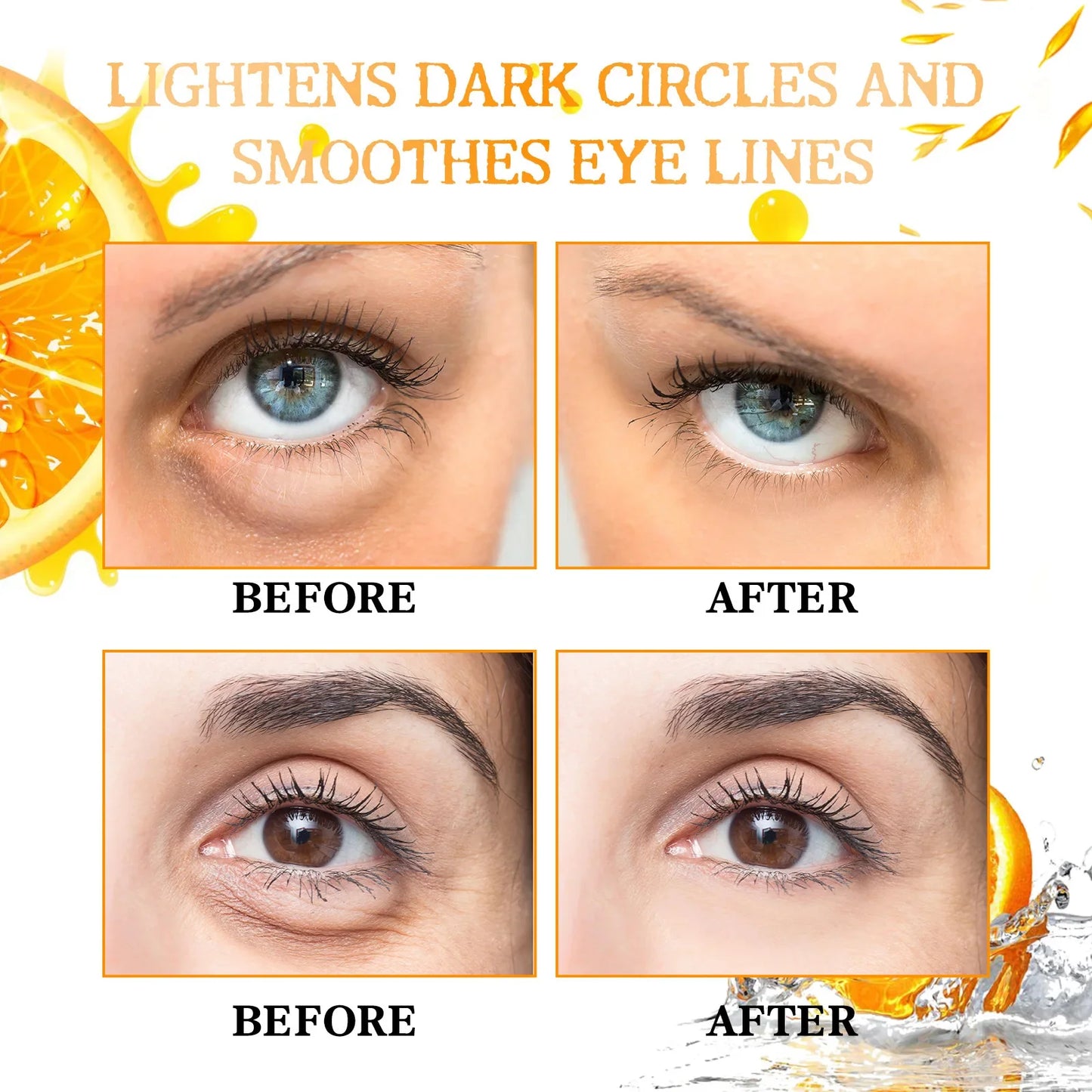 Vitamin C Remove Dark Circles Eye Serum Anti-Wrinkle Fade Fine Line Anti Eye Bag Puffiness Essence Anti-Aging Lift Firm Eye Care