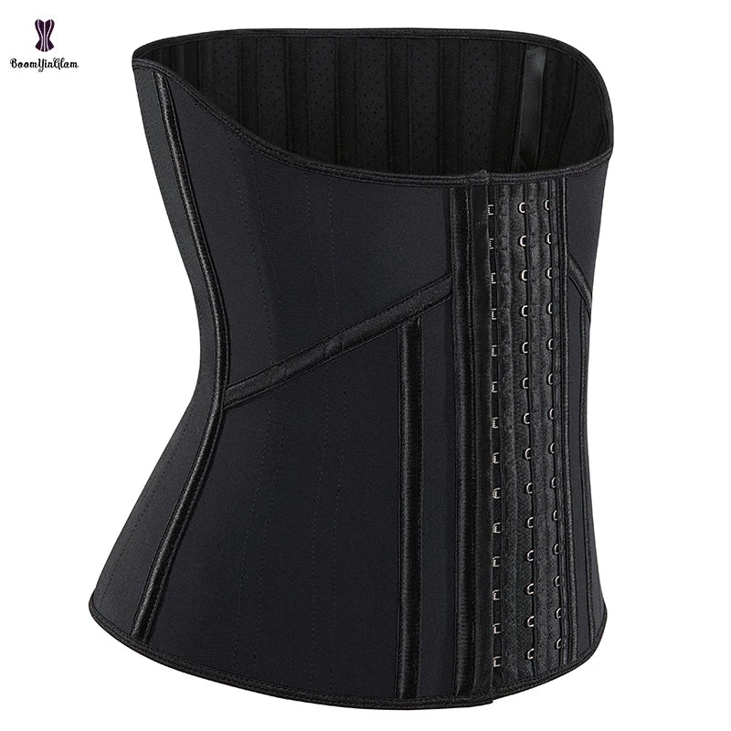 Plus Size 3 Hooks 21 Steel Boned Waist Cincher Sheath Slimming Belt Women Shapers Perforated Latex Waist Trainer Corset  762#