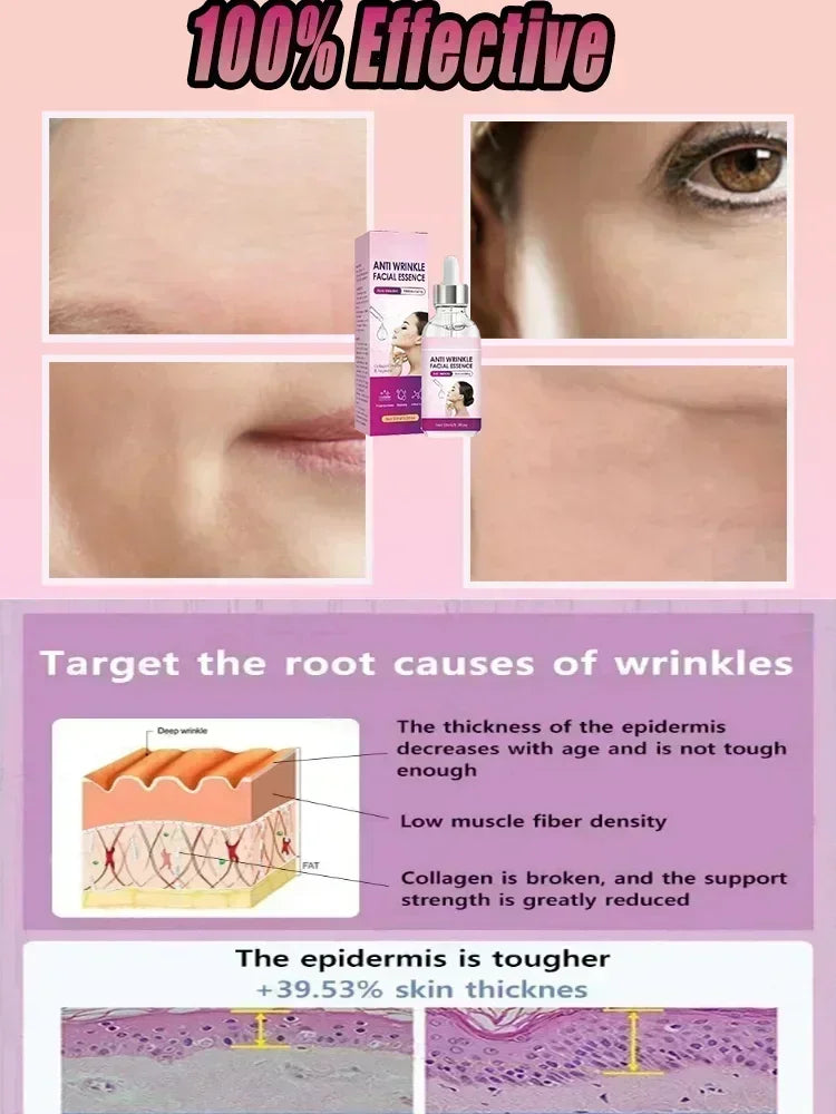 Instant Anti Wrinkle Aging Effect Remove Facial Wrinkles Fine Lines Around The Eyes Crow's Feet Neck Wrinkl Serum Facial