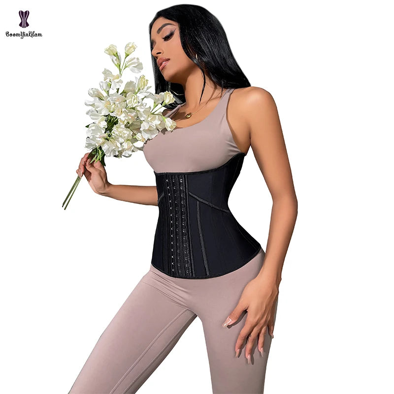 Plus Size 3 Hooks 21 Steel Boned Waist Cincher Sheath Slimming Belt Women Shapers Perforated Latex Waist Trainer Corset  762#