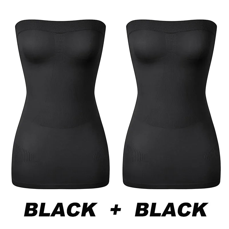 Women Shapewear Strapless Full Slips for Under Dresses Tummy Control Slips Slimming Skirts Full Body Shaper Underwear