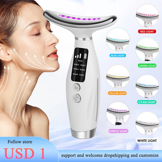 Neck Face Beauty Device Vibration Massage for Face and Neck Personal Ccare Skindion Home Use Beauty Device Face Lifting Machine