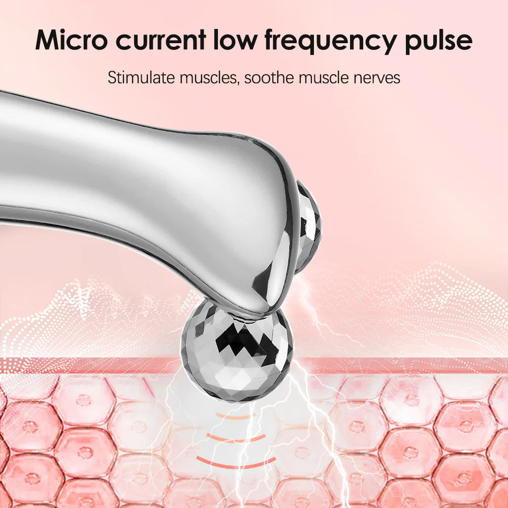 EMS Face Lift Device V-Face Slimmer Skin Tightening Double Chin Remover Eye Care Massage Beauty Roller 4D Roller Facial Massager